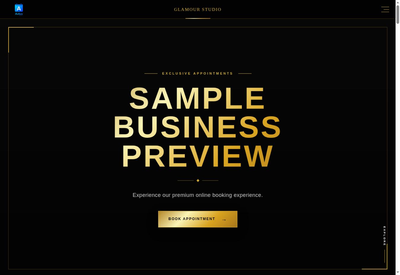Luxurious booking website preview